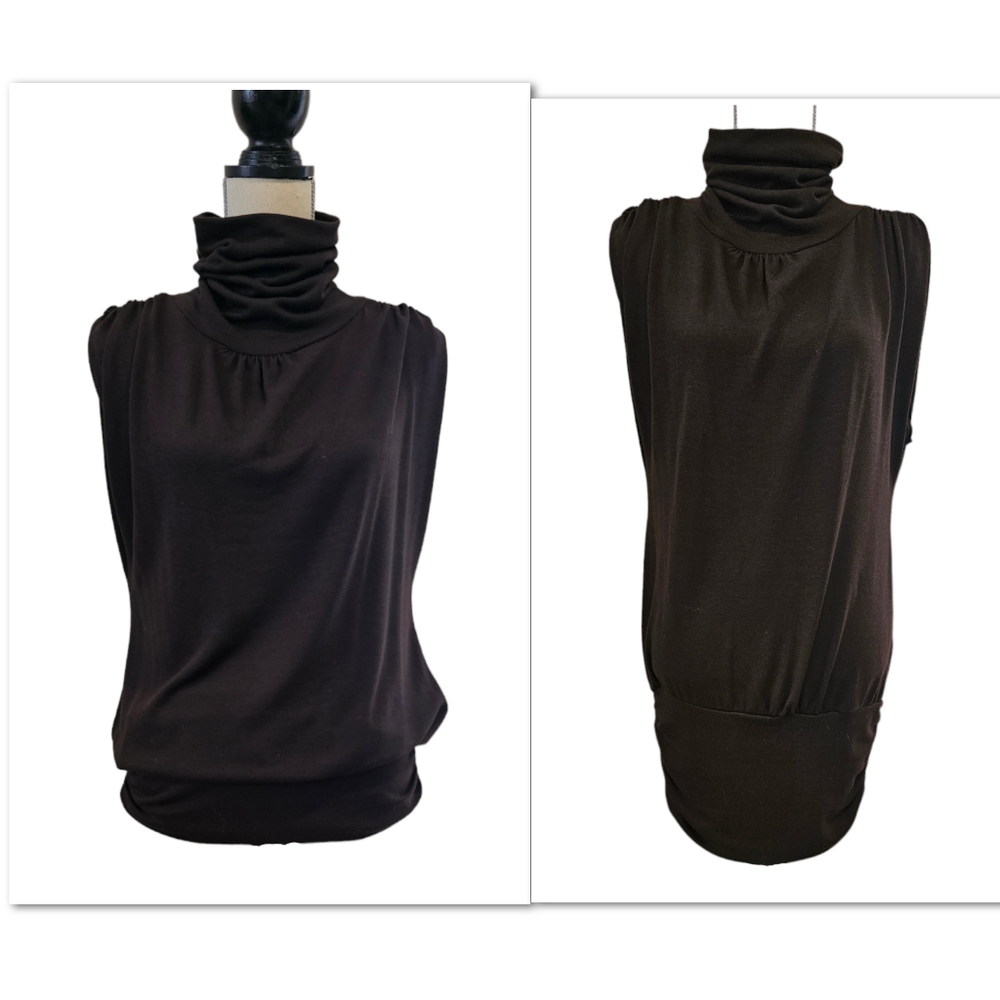 NWT Mandee Brown Turtleneck Tank Tunic
